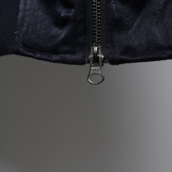 Mens Top Man Blue Velvety Bomber Jacket Size M - Picture 6 of 7